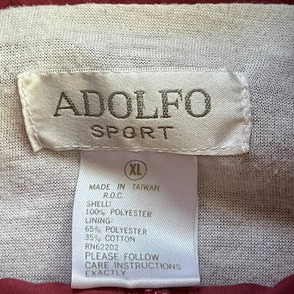 Vintage Adolfo Sport Embroidered Arabian 90s Elephant Orange Zip Jacket Women XL - Picture 7 of 8